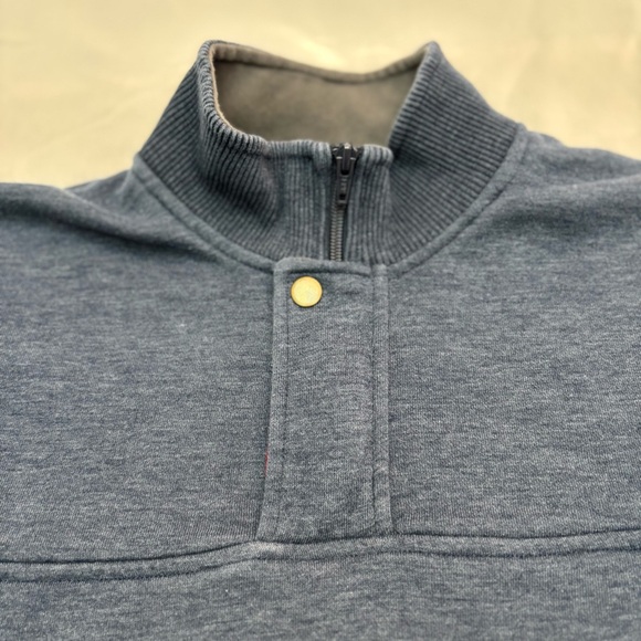 Orvis Blue Pullover 1/4 Zip Snap Neck - Picture 4 of 10